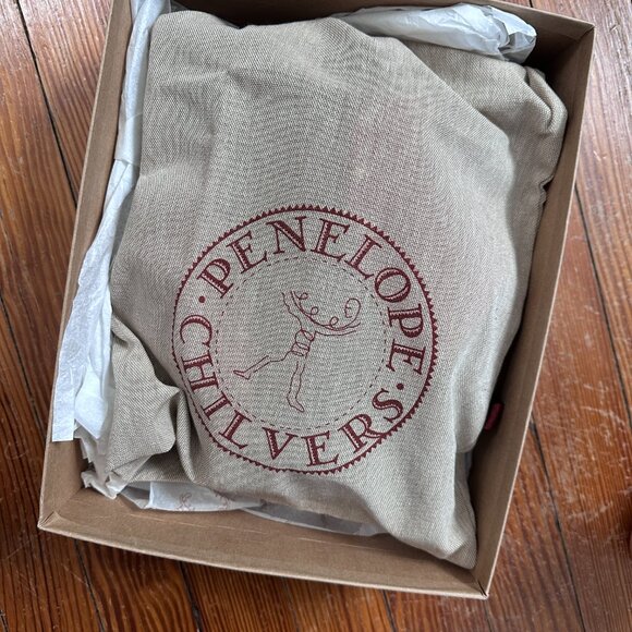 Penelope Chilvers Red Mules with Gold Accents - Picture 7 of 8